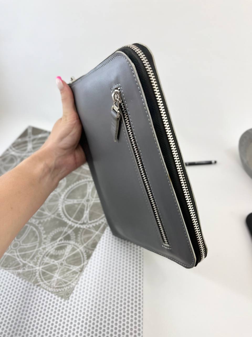 Leather zipper notebook. Natural Leather Planner A5, Leather template, A5 ring binder,Binder a5,Leather wallet template,Binder