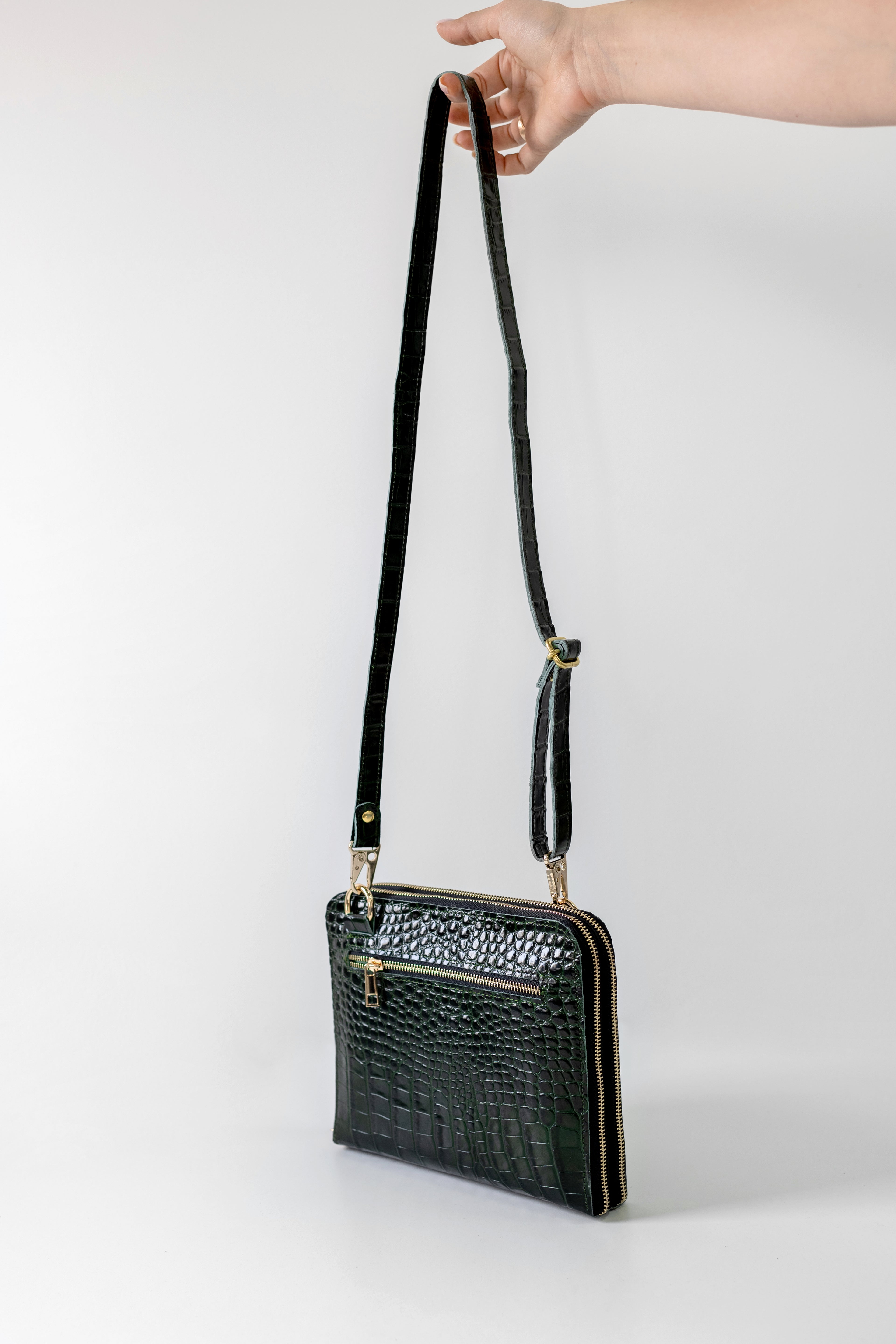 Bag'planner. Double zippered leather planner organizer A5.