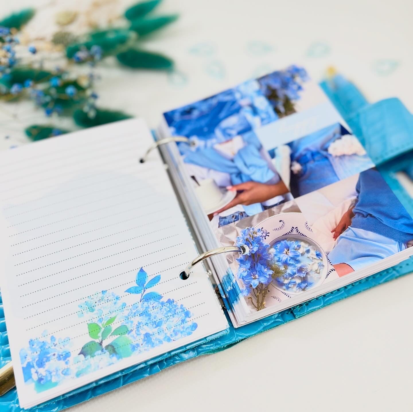 Leather Planner A7,mini  Planner, A7 binder, Ringbuch a7, Leather template, A7 ring binder, notepad for small handbag.