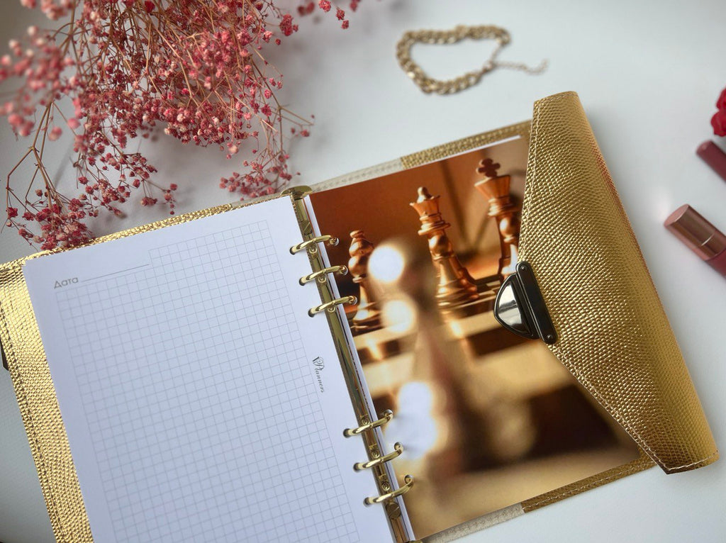 Gold leather planner A5