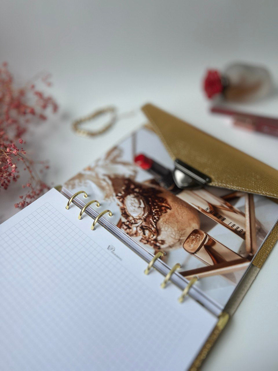 Gold leather planner A5