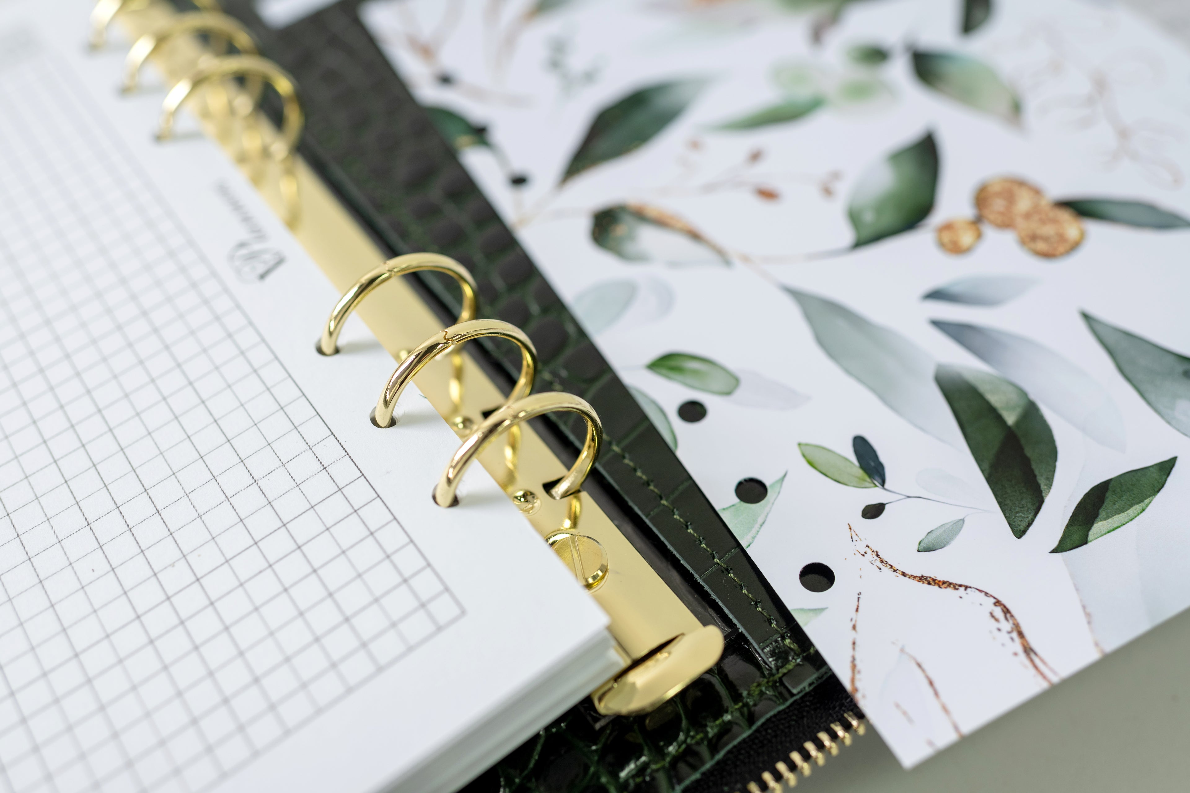 Bag'planner. Double zippered leather planner organizer A5.