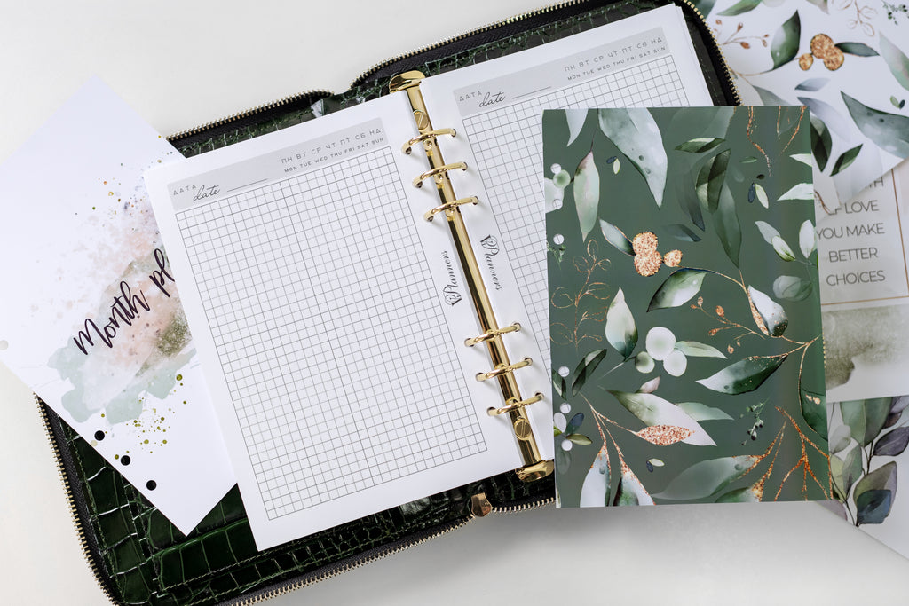Bag'planner. Double zippered leather planner organizer A5.