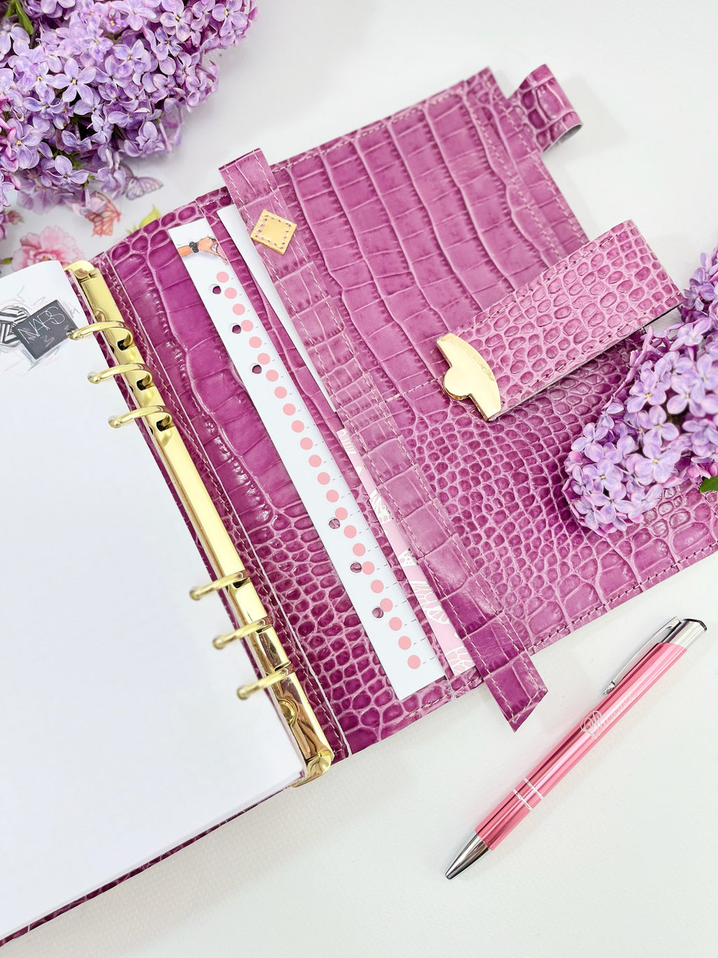 Cyprus, Limassol. Violet leather planner A5.