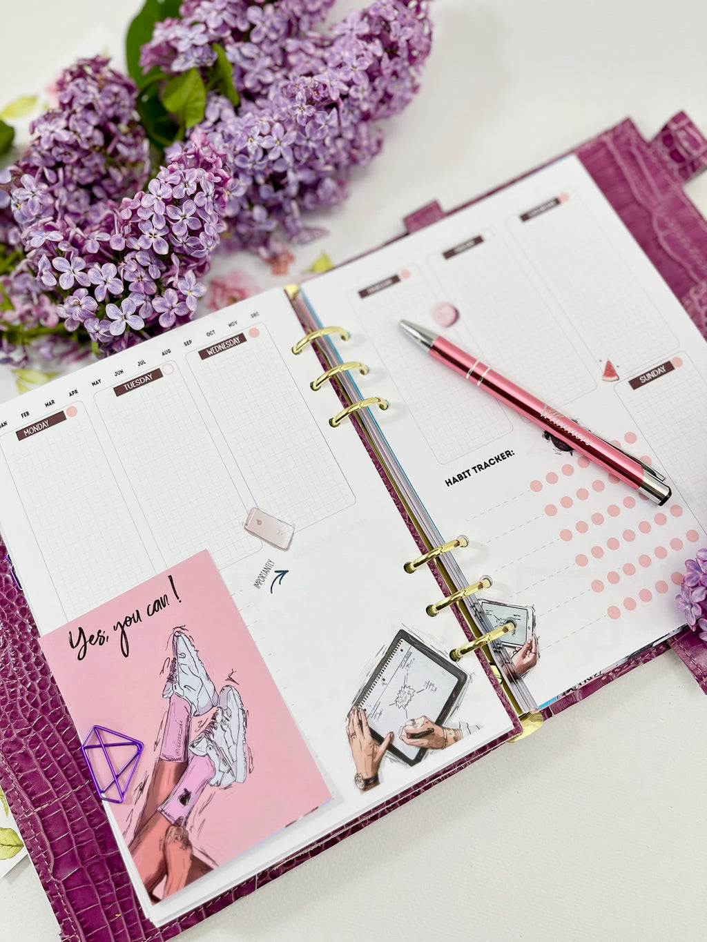 Cyprus, Limassol. Violet leather planner A5.