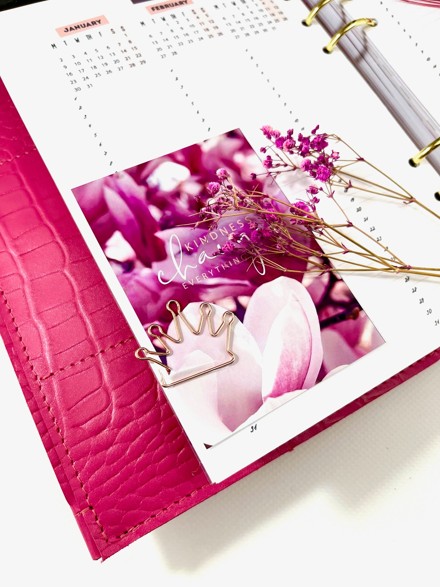 Pink leather notebook cover A5 for documents A4 and A5 format.
