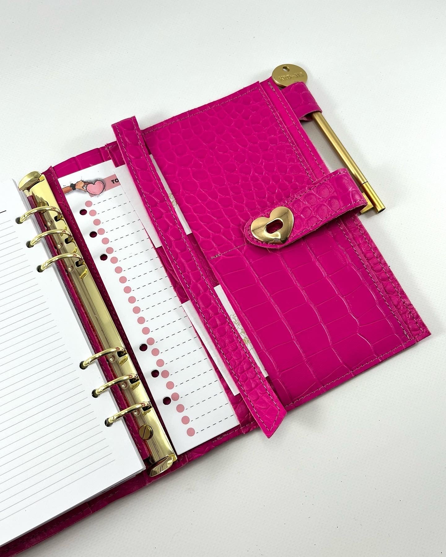 Cyprus, Limassol. Hot pink leather planner A5