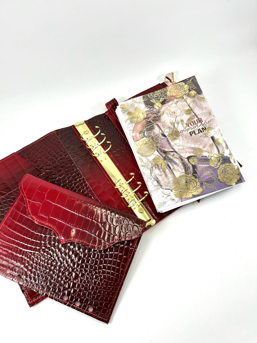Cyprus, Limassol. Ombré black and red leather planner A5