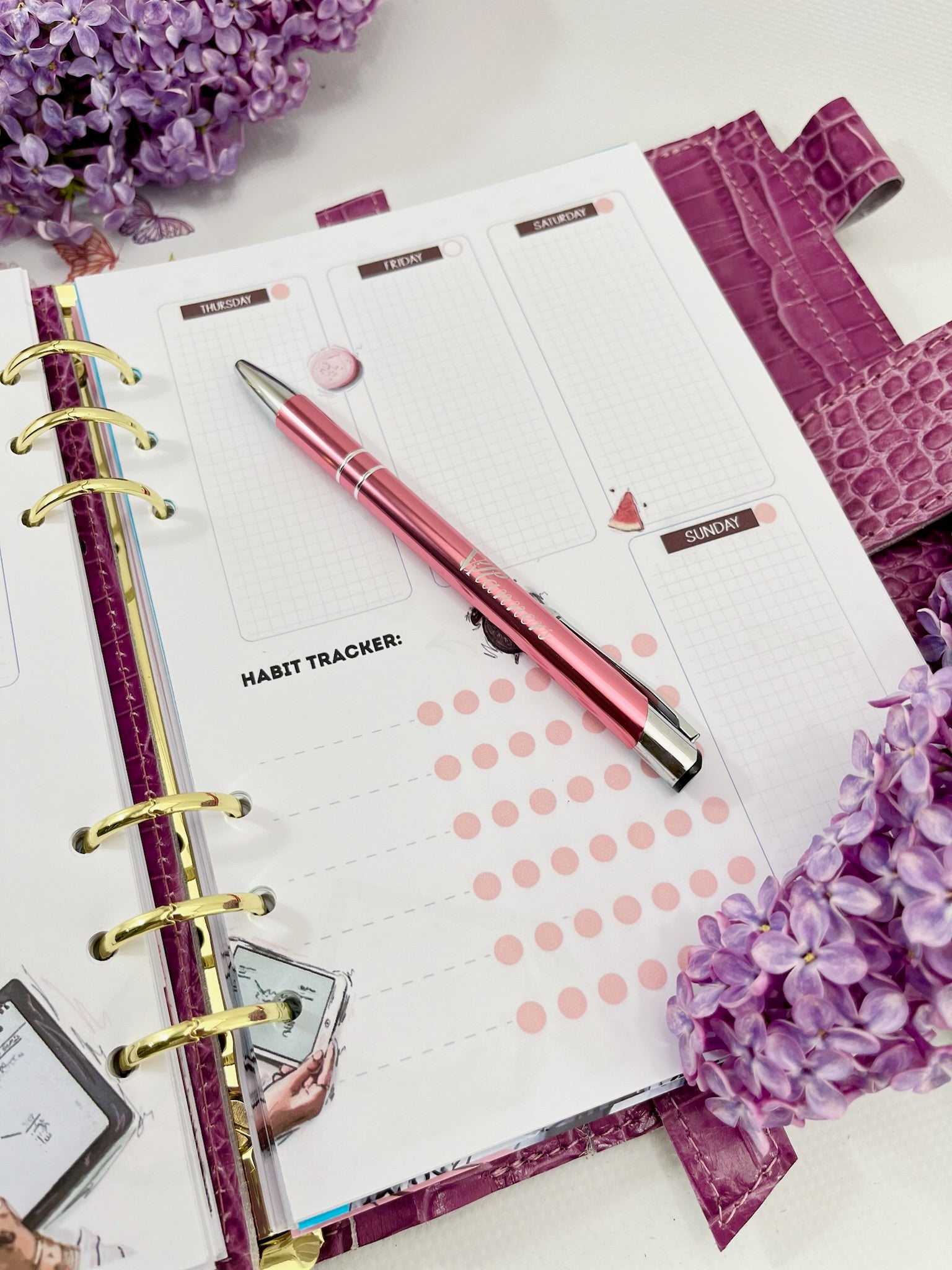 Cyprus, Limassol. Violet leather planner A5.