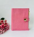 Cyprus , Limassol. Pink leather planner A5