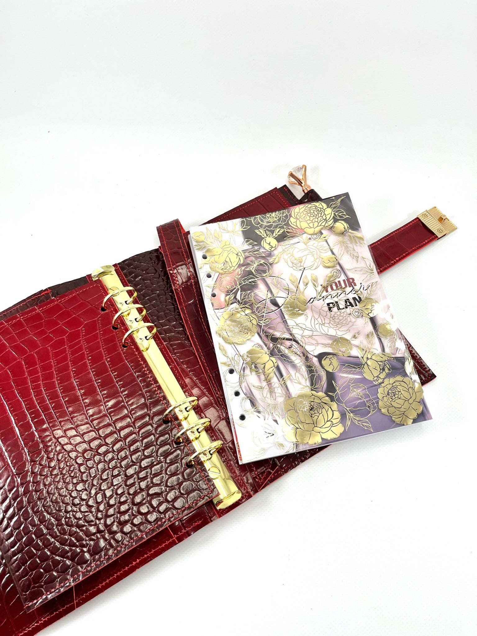 Cyprus, Limassol. Ombré black and red leather planner A5