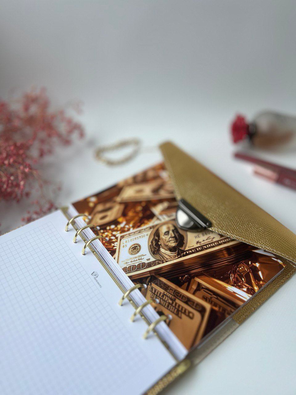 Gold leather planner A5