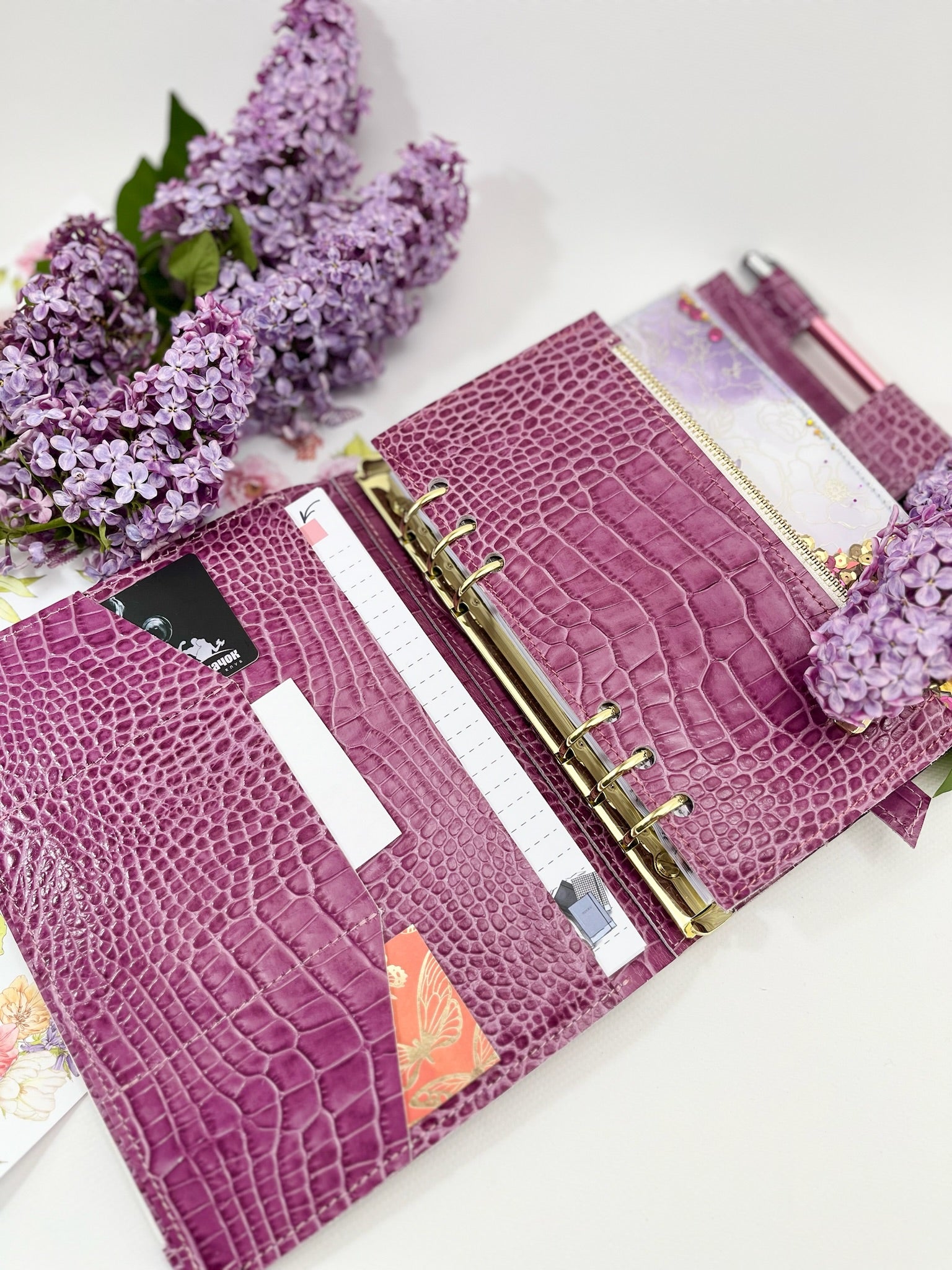 Cyprus, Limassol. Violet leather planner A5.