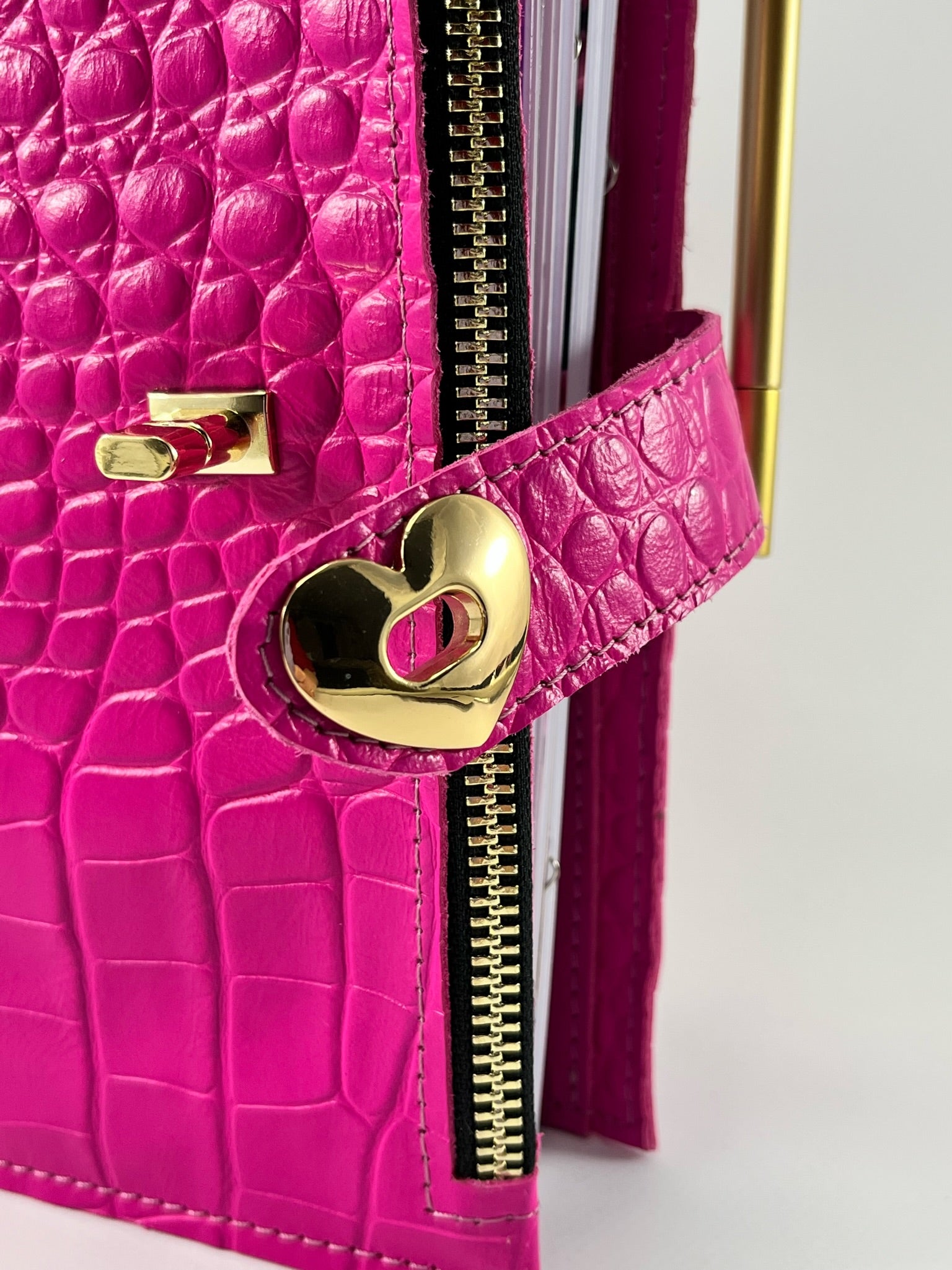 Cyprus, Limassol. Hot pink leather planner A5