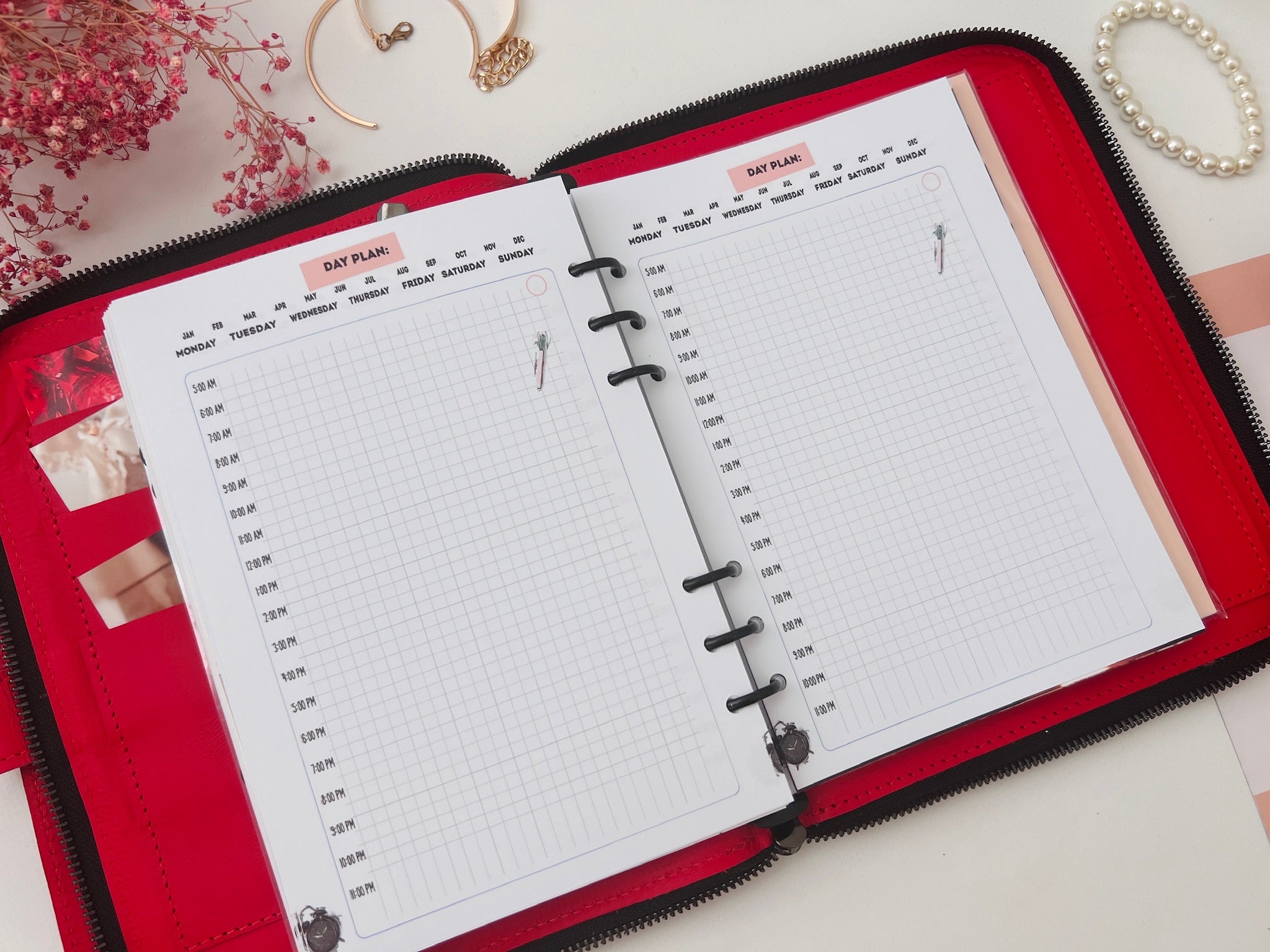 Double leather cover planner A5