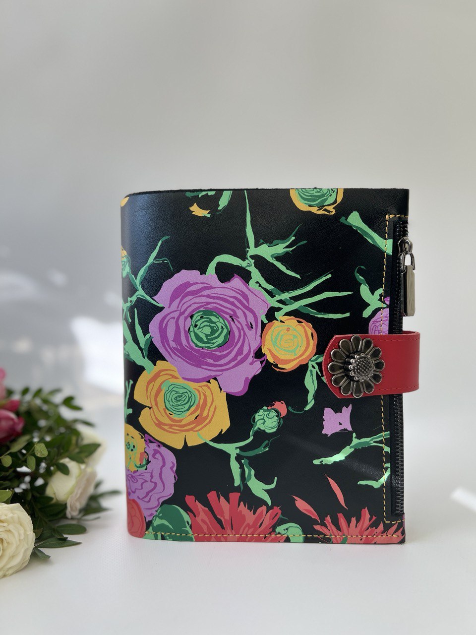 Cyprus, Limassol Flowers leather planner A5