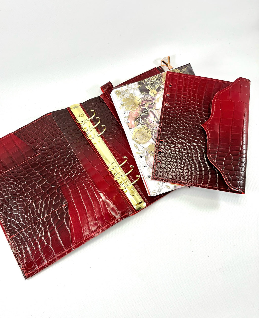 Cyprus, Limassol. Ombré black and red leather planner A5