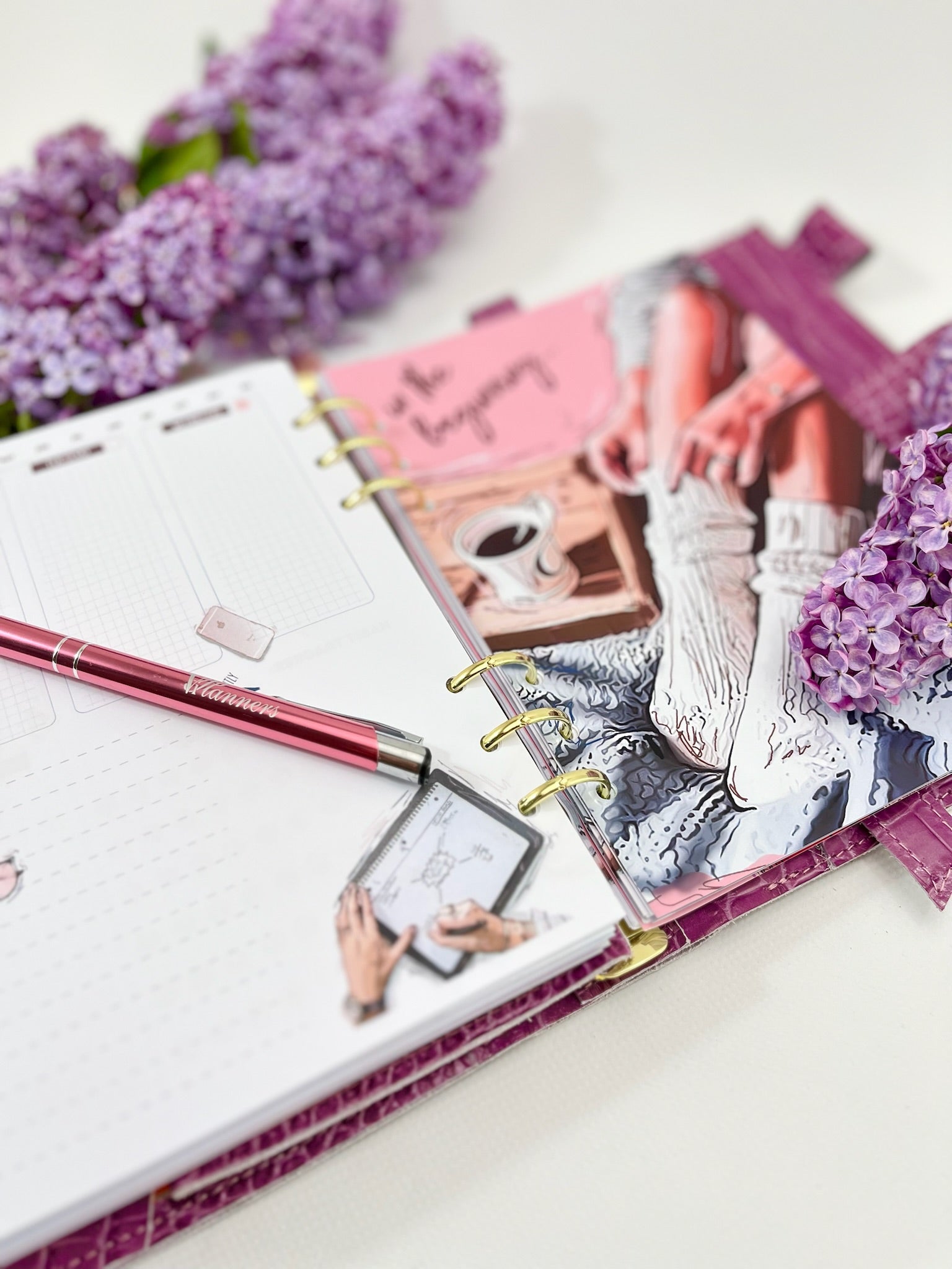 Cyprus, Limassol. Violet leather planner A5.