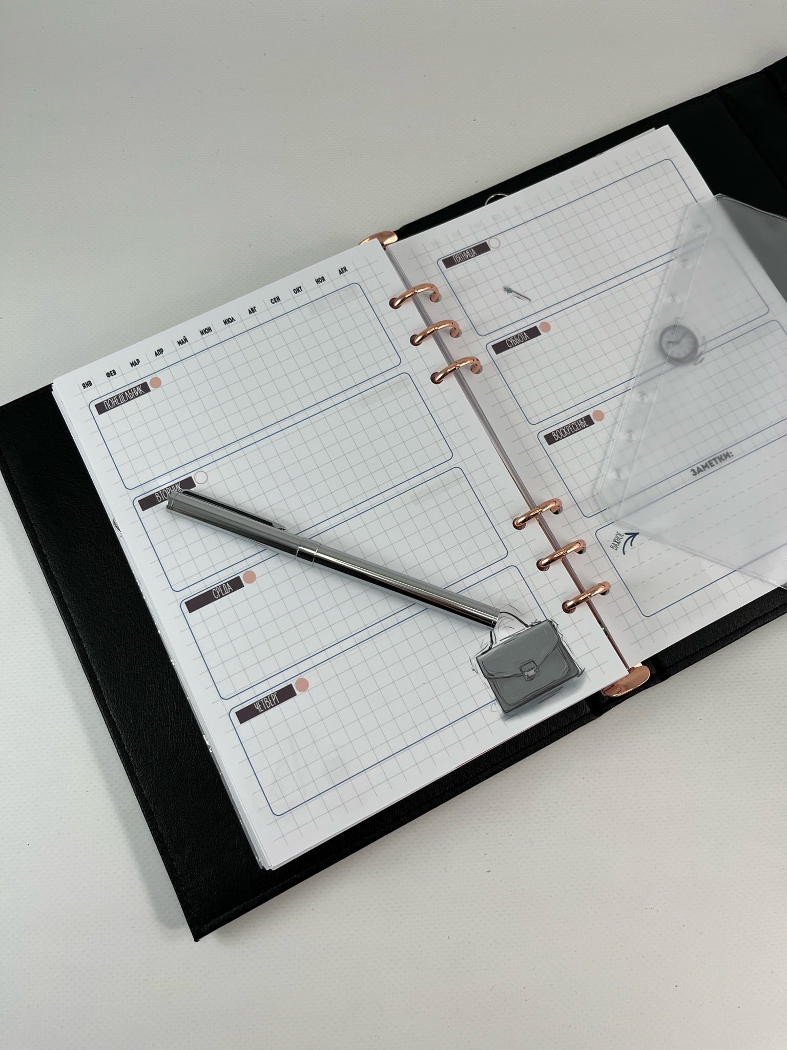 Cyprus, Limassol Hard cover leather weekly planner A5