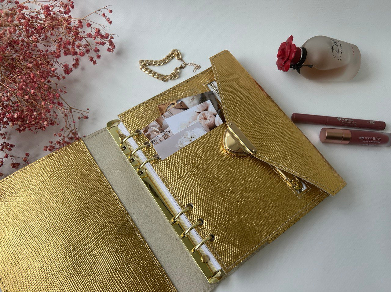Gold leather planner A5