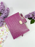 Cyprus, Limassol. Violet leather planner A5.