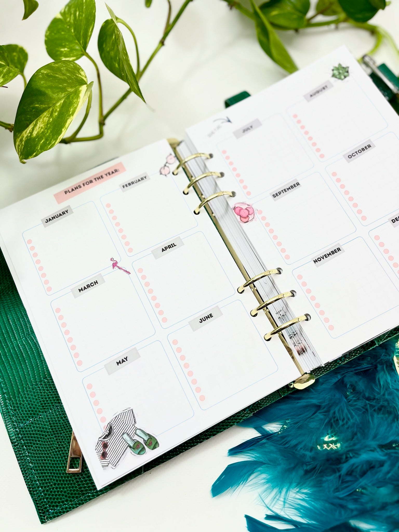 Cyprus,Limassol Green leather planner A5