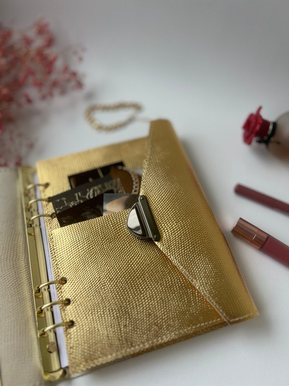 Gold leather planner A5
