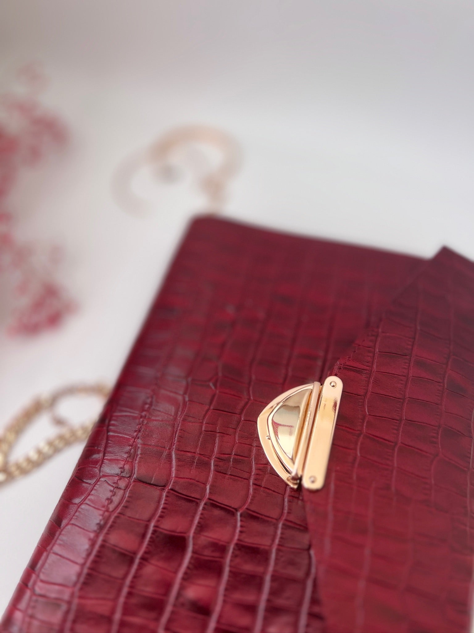 Red leather notebook cover A5