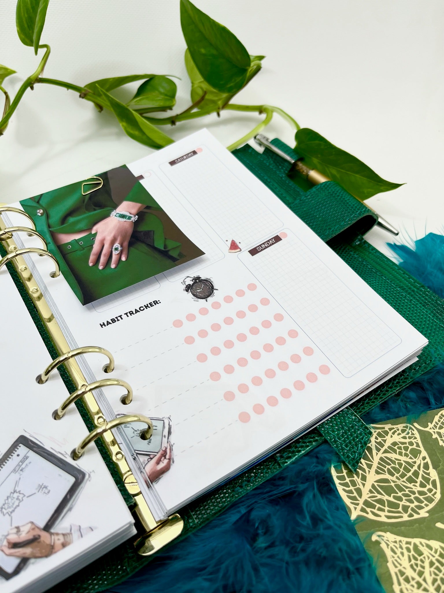 Cyprus,Limassol Green leather planner A5