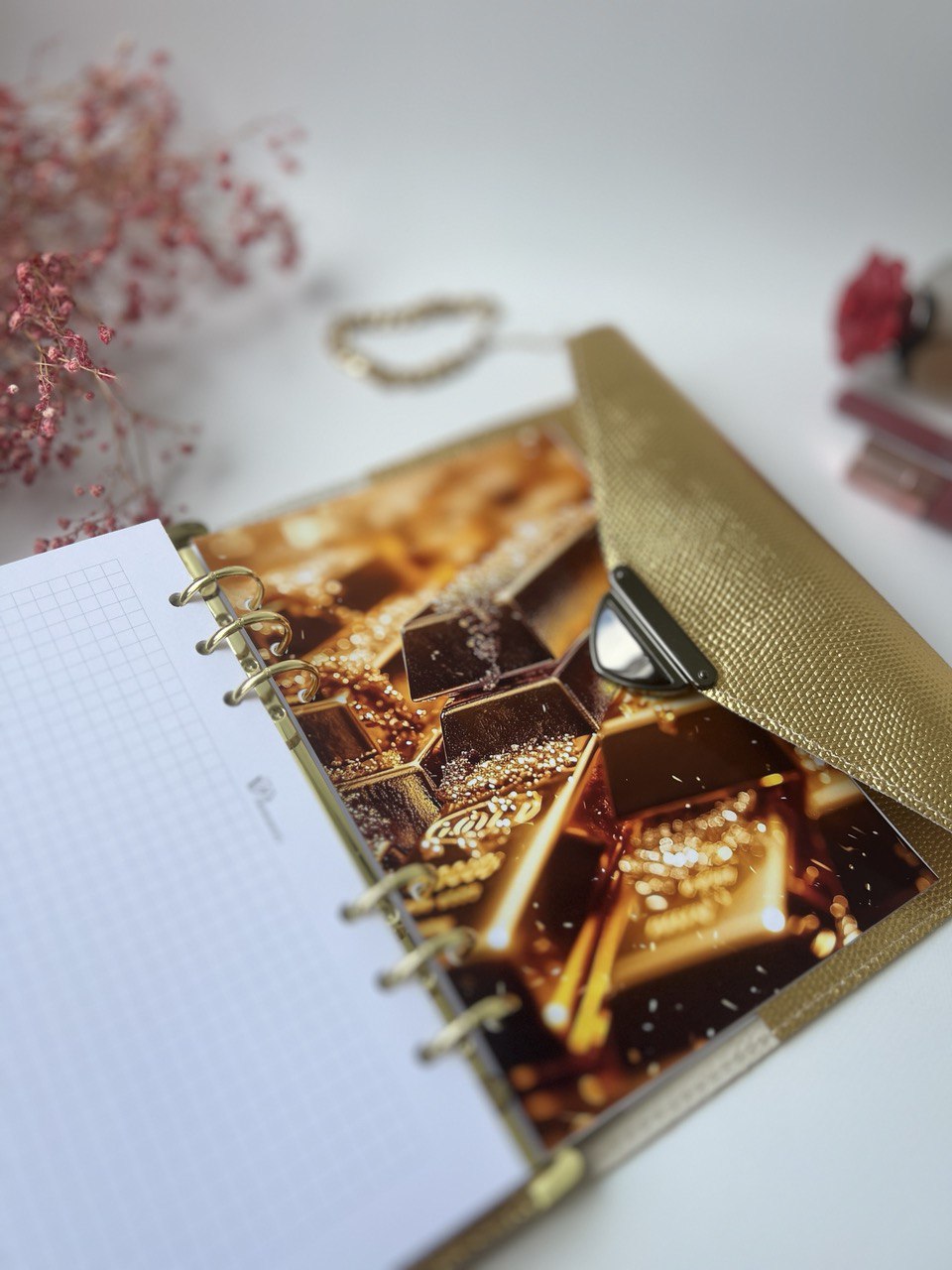 Gold leather planner A5