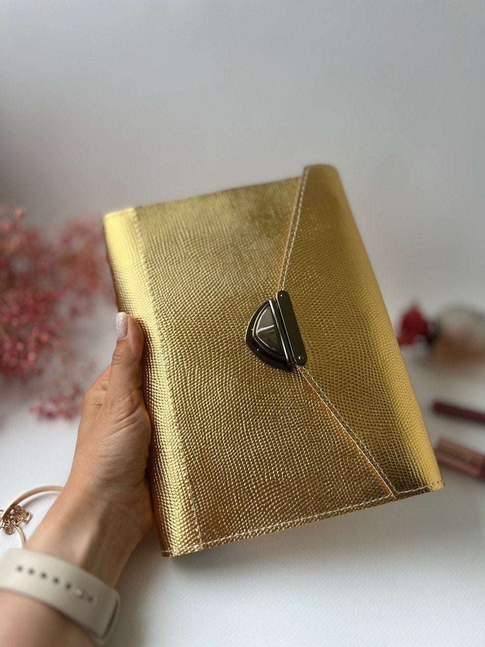 Gold leather planner A5