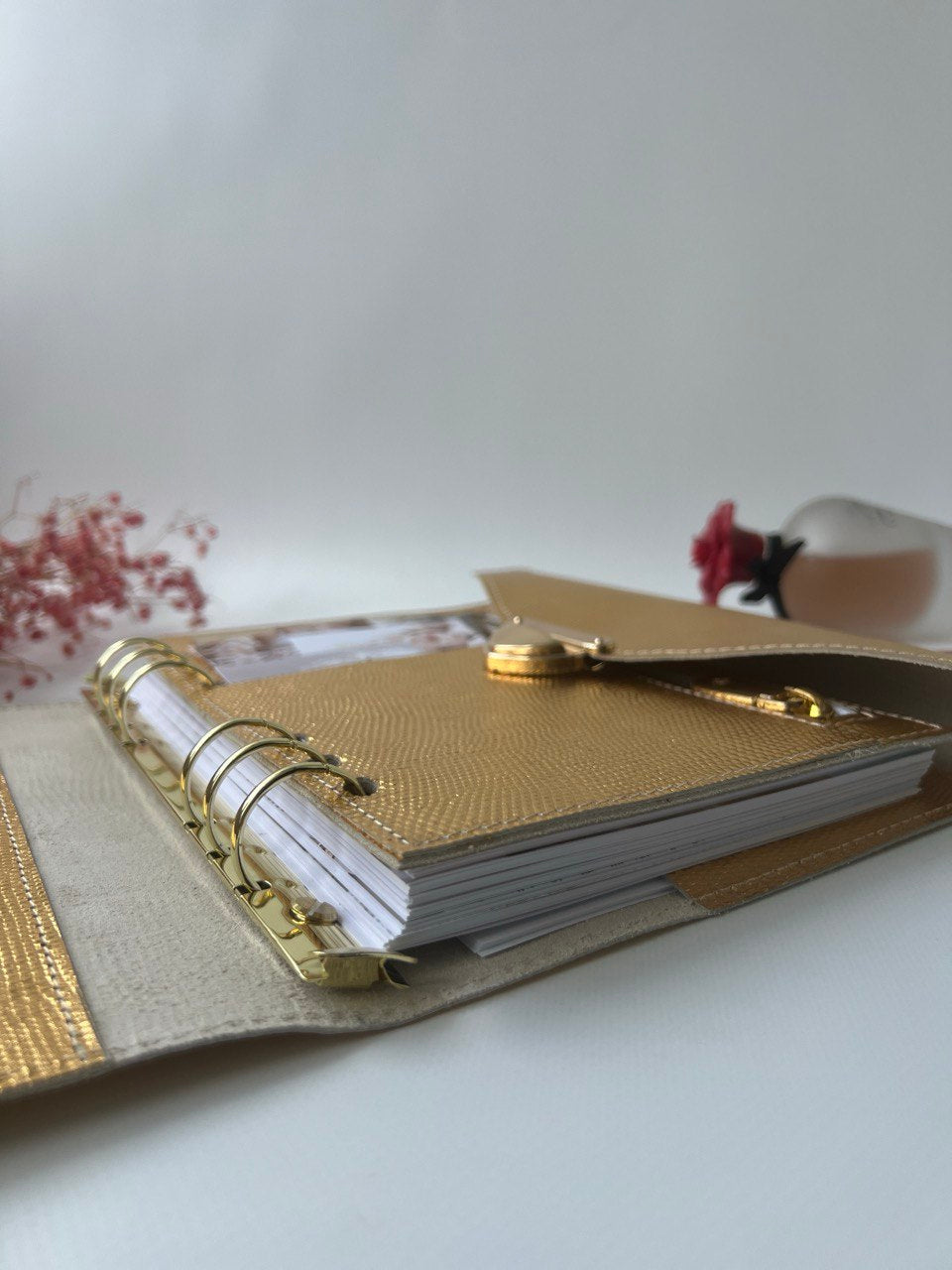 Gold leather planner A5