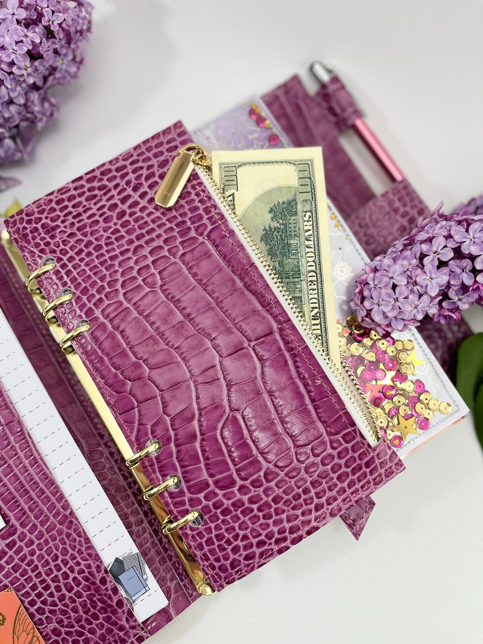 Cyprus, Limassol. Violet leather planner A5.