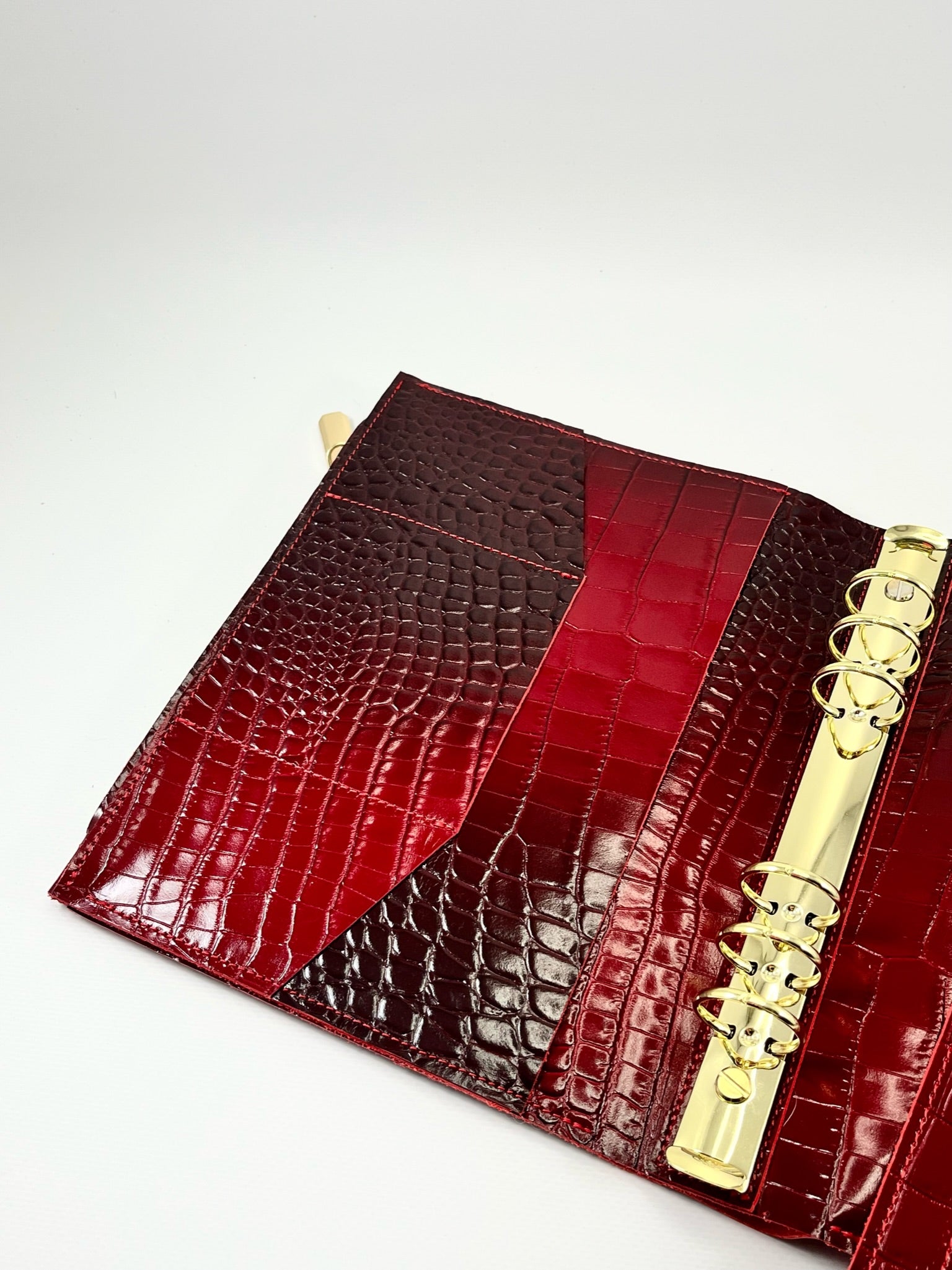 Cyprus, Limassol. Ombré black and red leather planner A5