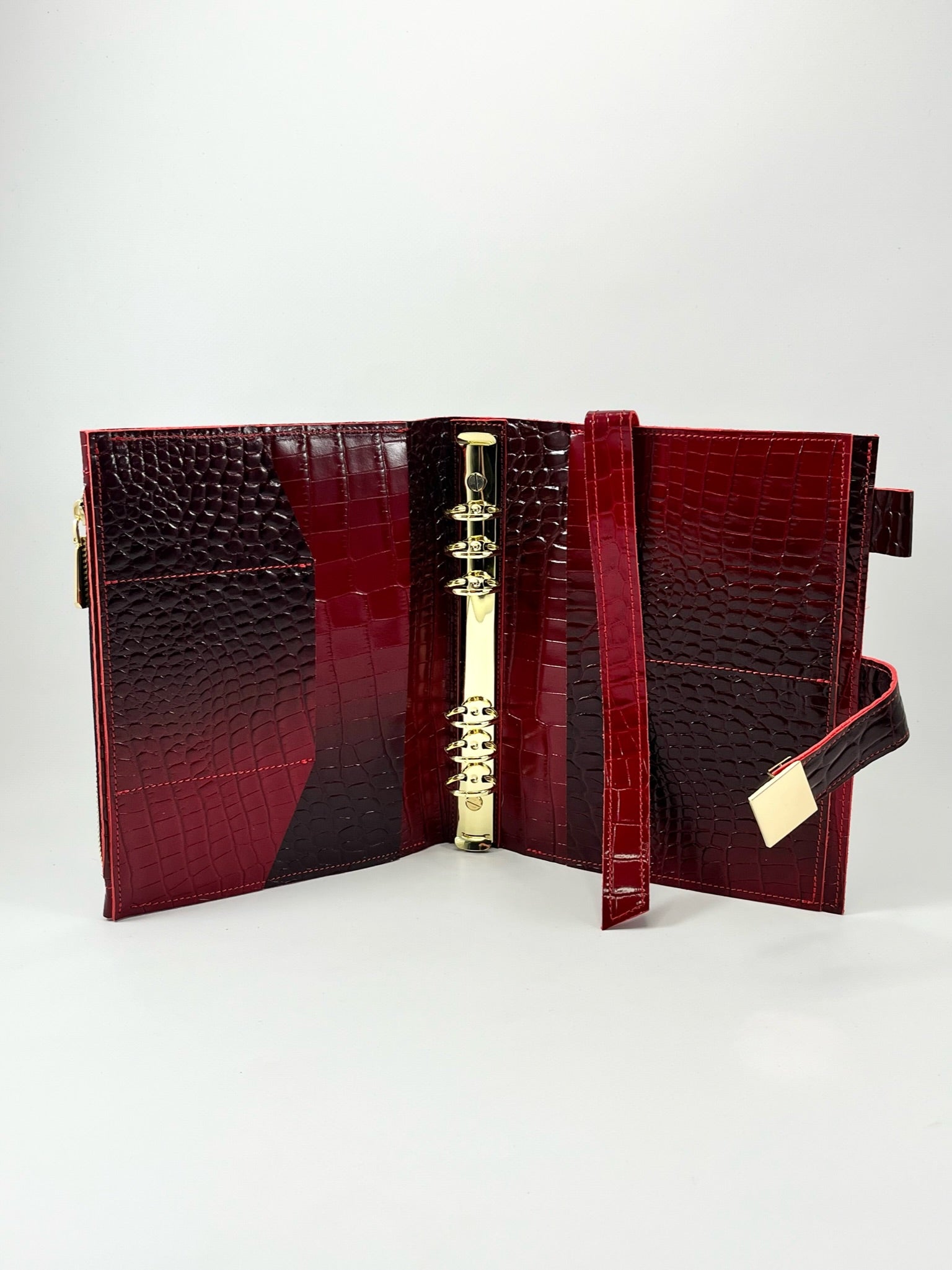 Cyprus, Limassol. Ombré black and red leather planner A5