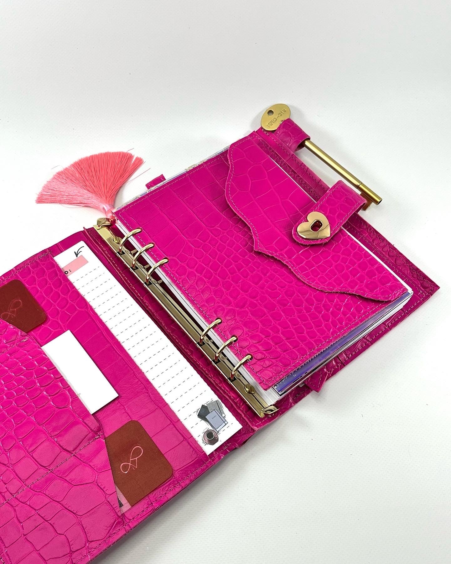 Cyprus, Limassol. Hot pink leather planner A5