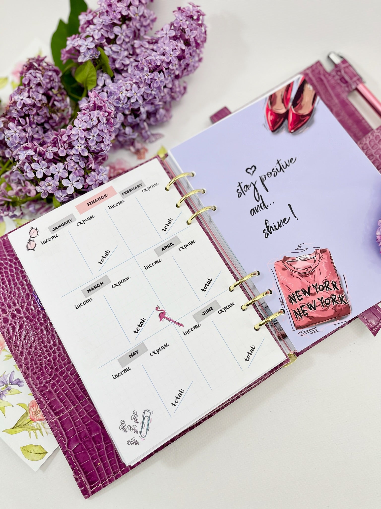 Cyprus, Limassol. Violet leather planner A5.