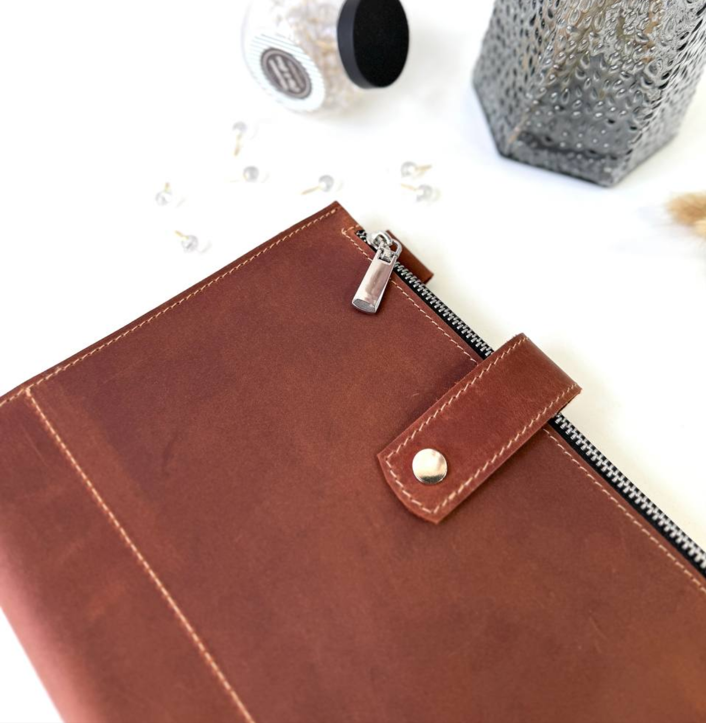 Leather Planner notebook cover A5, Leather Bullet Journal,Leather Sketchbook,Executive Leather Planner,Handmade Leather crazy horse.