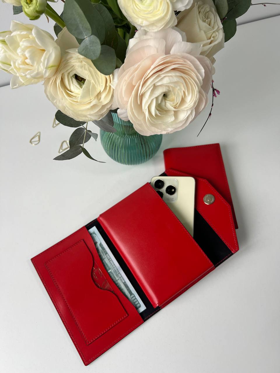 Cyprus,  Limassol. Leather Wallet organizer with notebook. Case for iPhone pro max.