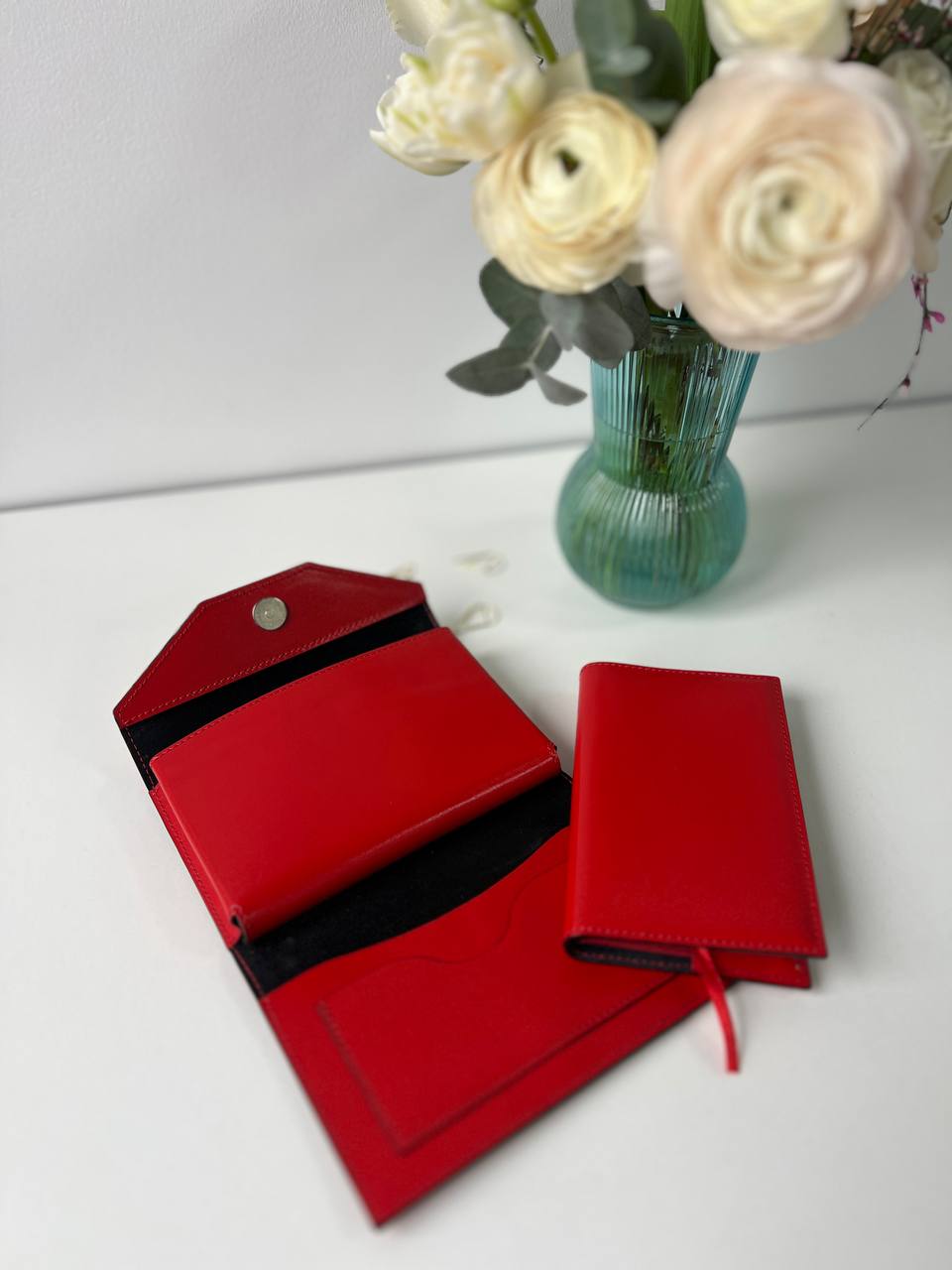 Cyprus,  Limassol. Leather Wallet organizer with notebook. Case for iPhone pro max.