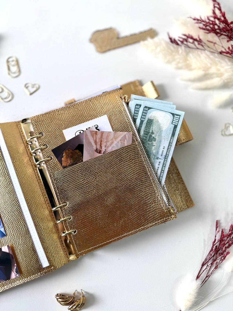 Cyprus, Limassol. Gold leather planner A5.