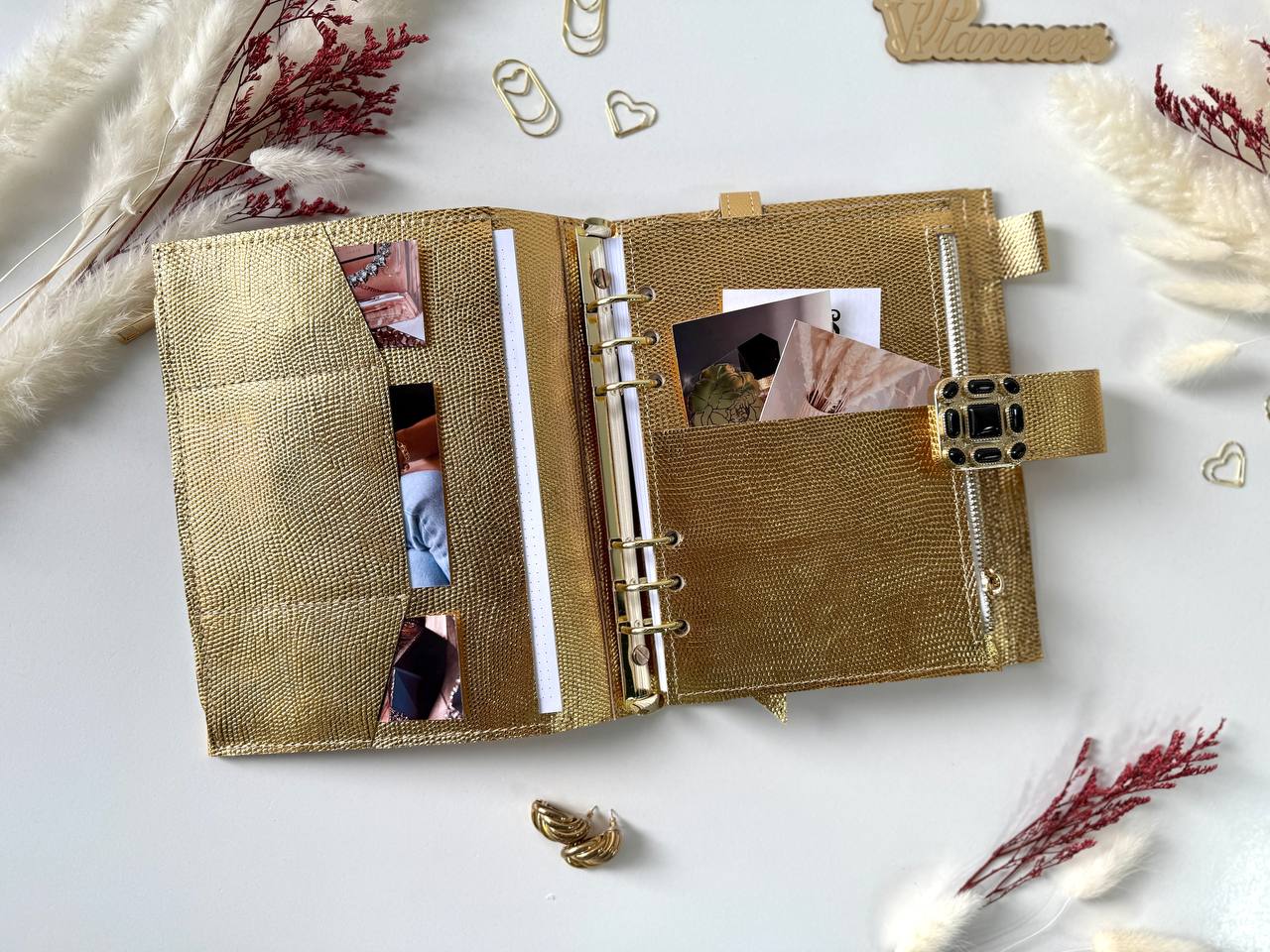 Cyprus, Limassol. Gold leather planner A5.