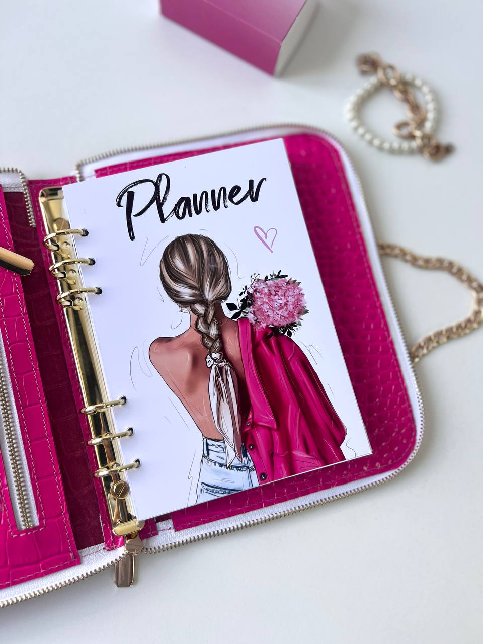 Natural Italian Leather Pink Planner A5, Ringbuch a5, Leather template, A5 ring binder,Binder a5,Leather wallet template,Binder wallet.
