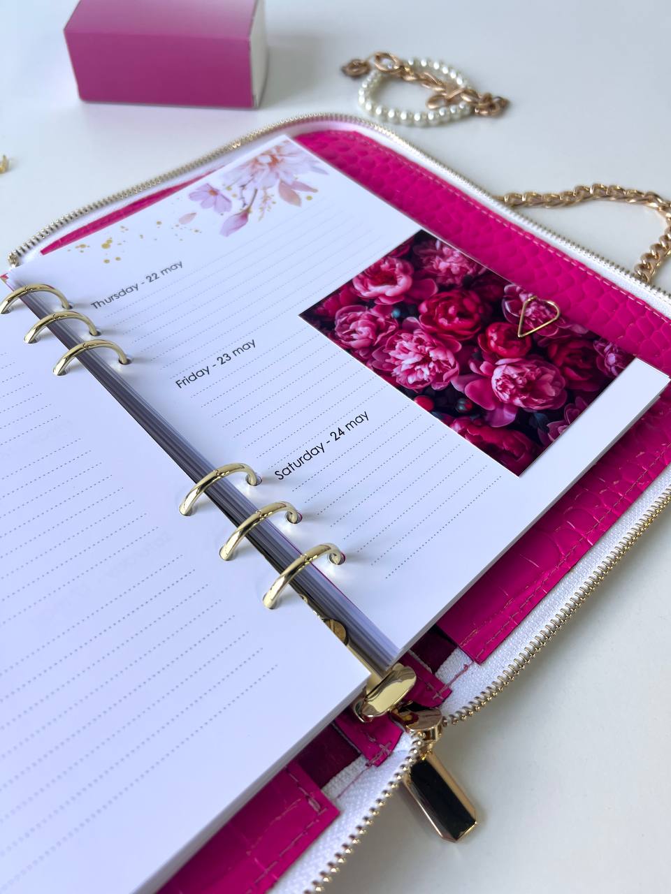 Natural Italian Leather Pink Planner A5, Ringbuch a5, Leather template, A5 ring binder,Binder a5,Leather wallet template,Binder wallet.