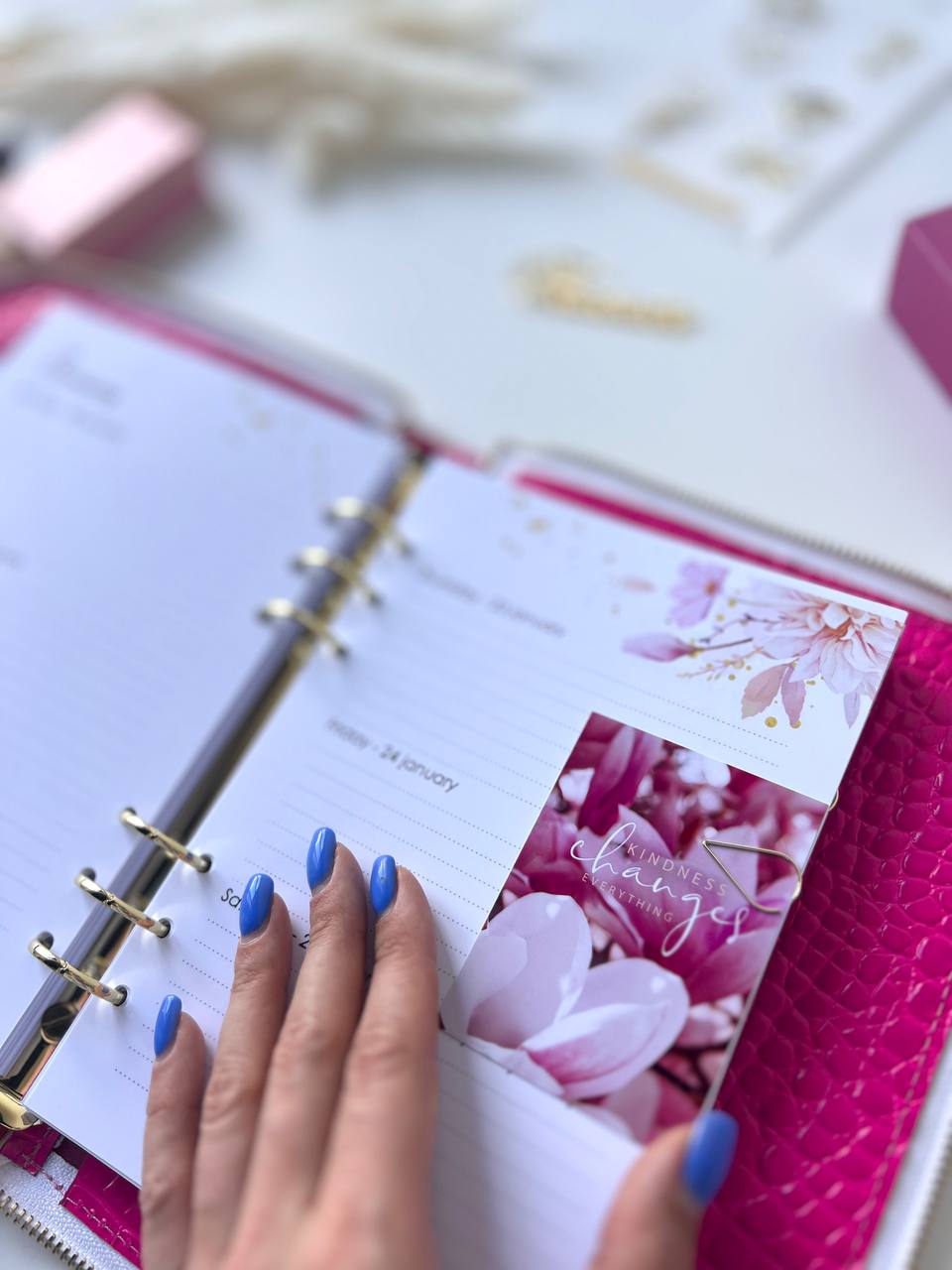 Natural Italian Leather Pink Planner A5, Ringbuch a5, Leather template, A5 ring binder,Binder a5,Leather wallet template,Binder wallet.