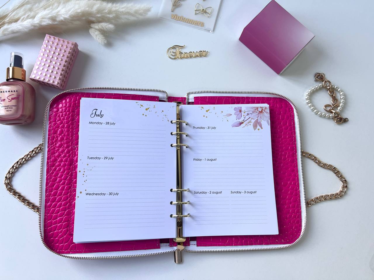 Natural Italian Leather Pink Planner A5, Ringbuch a5, Leather template, A5 ring binder,Binder a5,Leather wallet template,Binder wallet.