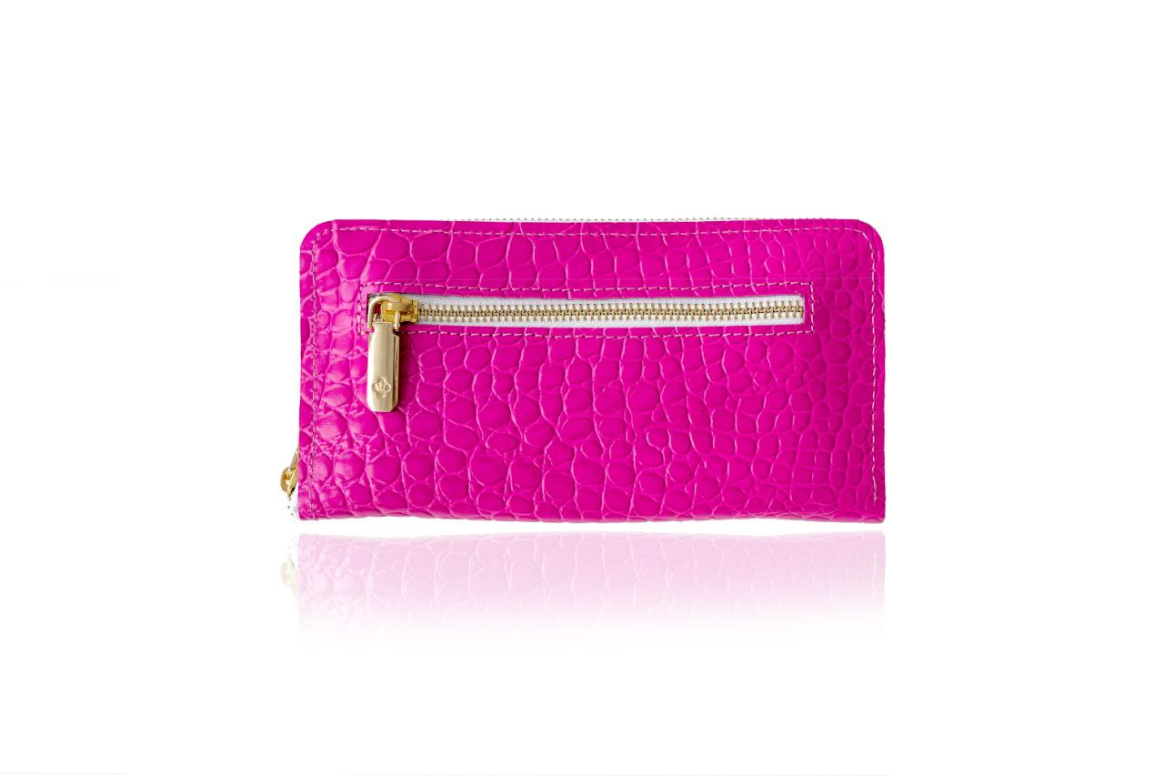 Pink Barbie Leather wallet, Womens Leather Wallet Leather, Wallet For Women, Gift for her Anniversary, zipp wallet,Leather Ziparound Wallet.