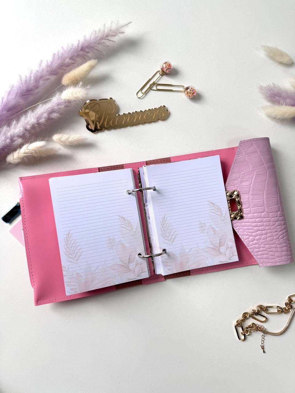 Leather mini notebook cover A7 binder,Planner A7 binder personal size, leather planner, planner binder 2 rings, time diary for work