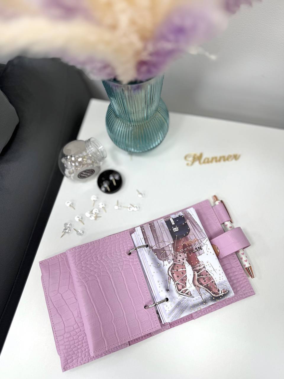 Leather mini notebook cover A7 binder,Planner A7 binder personal size, leather planner, planner binder 6 or 2 rings, time diary for work