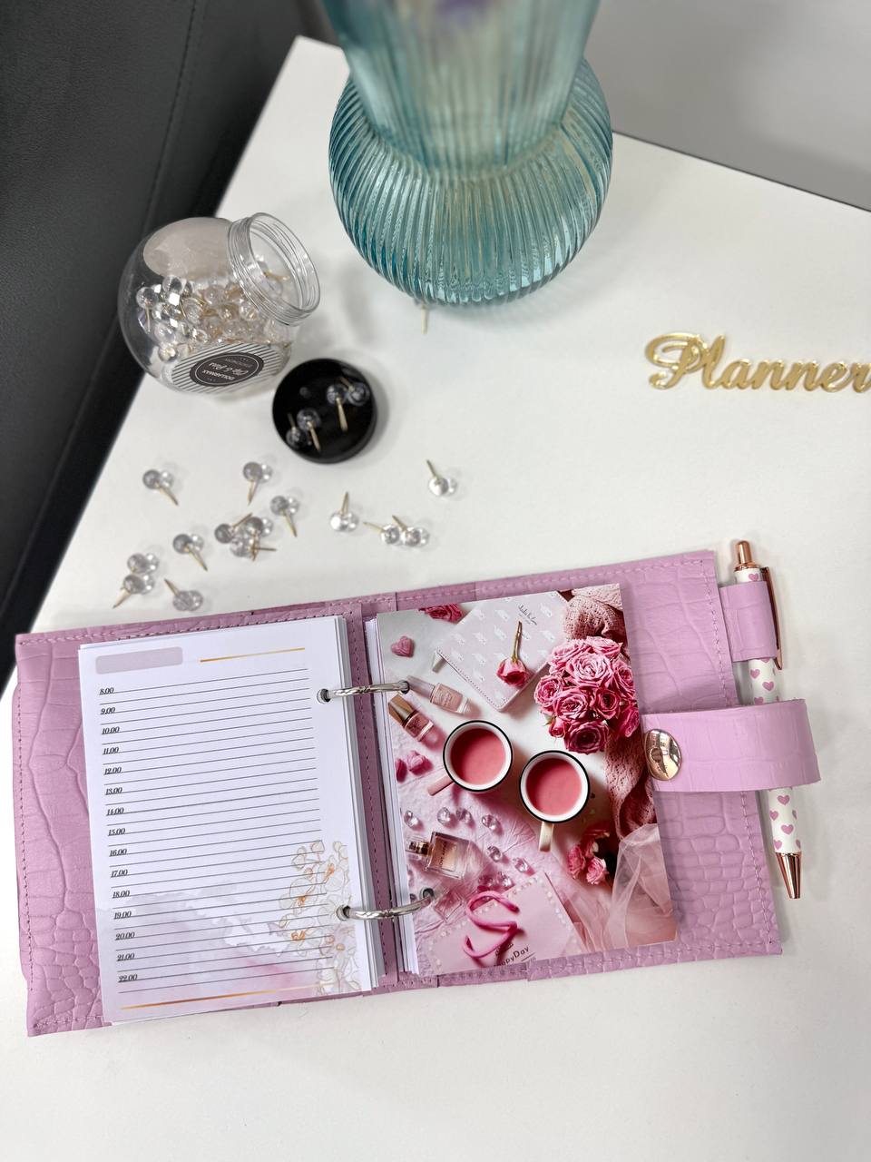 Leather mini notebook cover A7 binder,Planner A7 binder personal size, leather planner, planner binder 6 or 2 rings, time diary for work